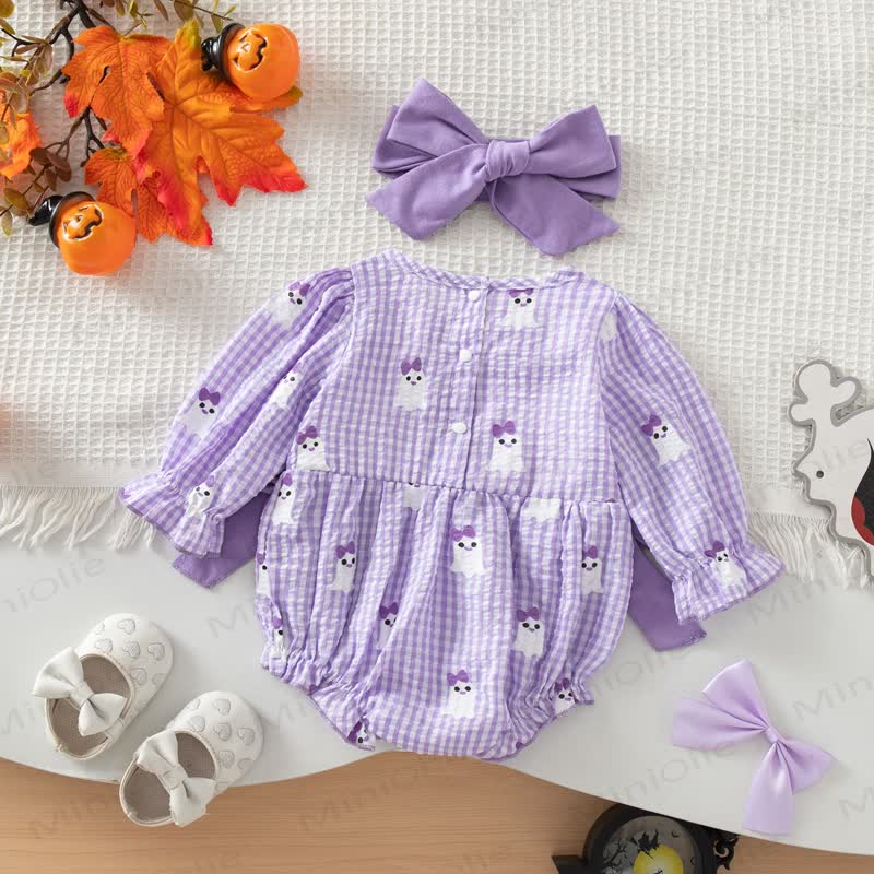 MAMA'S BOO Baby Gingham Bodysuit with Headband - image 23