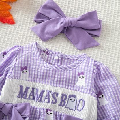 MAMA'S BOO Baby Gingham Bodysuit with Headband - image 25