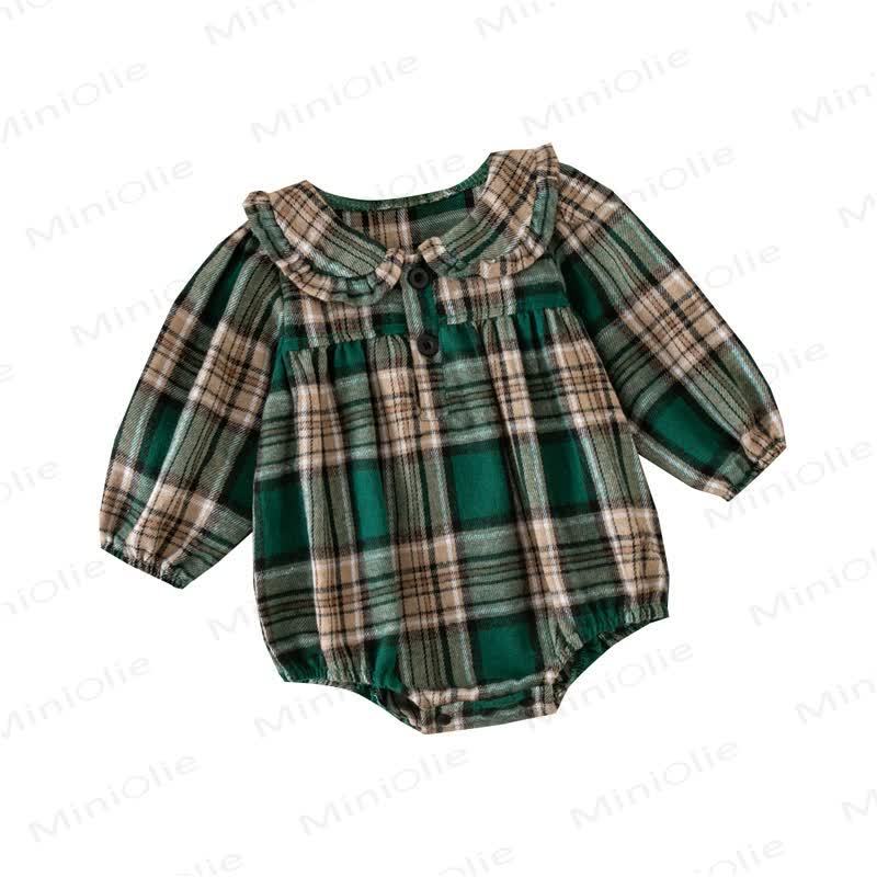 Baby Vintage Plaid Ruffle Collar Bodysuit - image 25