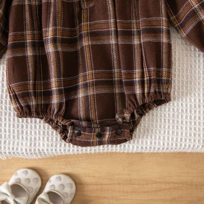 Baby Vintage Plaid Ruffle Collar Bodysuit - image 9