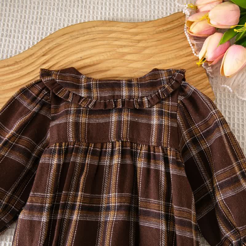 Baby Vintage Plaid Ruffle Collar Bodysuit - image 10