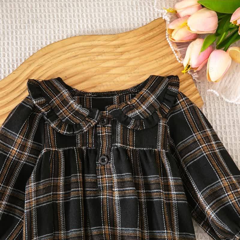 Baby Vintage Plaid Ruffle Collar Bodysuit - image 15