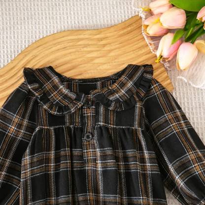 Baby Vintage Plaid Ruffle Collar Bodysuit - image 15