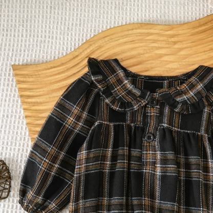 Baby Vintage Plaid Ruffle Collar Bodysuit - image 16