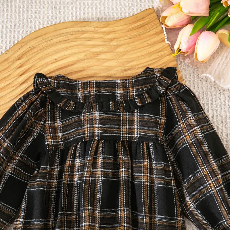 Baby Vintage Plaid Ruffle Collar Bodysuit - image 18