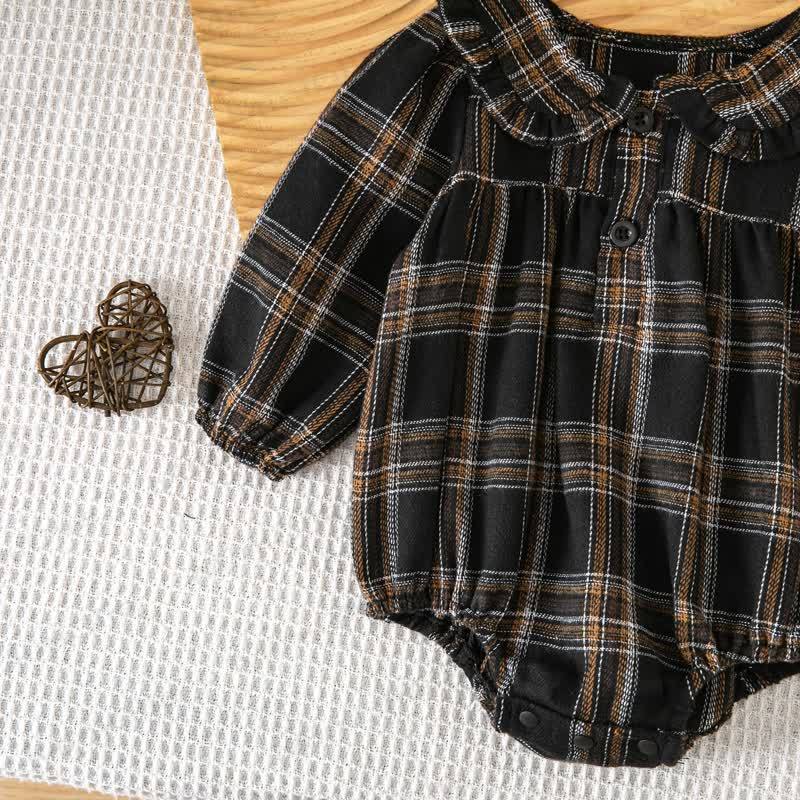 Baby Vintage Plaid Ruffle Collar Bodysuit - image 19