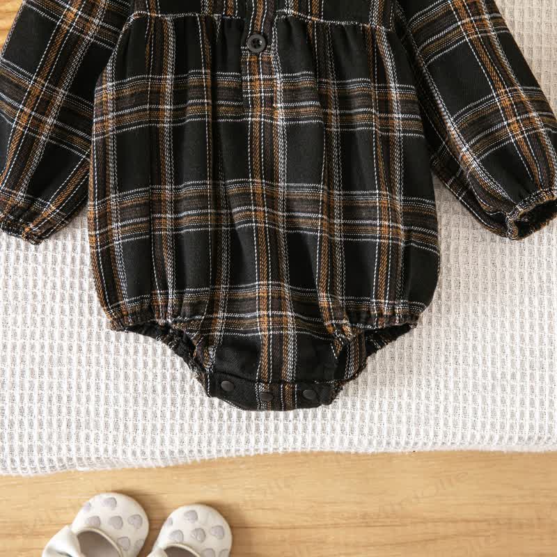 Baby Vintage Plaid Ruffle Collar Bodysuit - image 20