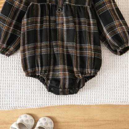 Baby Vintage Plaid Ruffle Collar Bodysuit - image 20