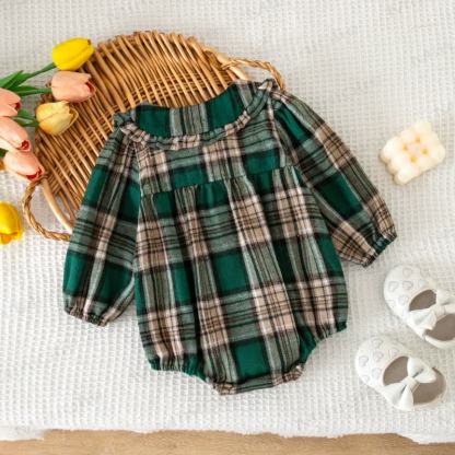 Baby Vintage Plaid Ruffle Collar Bodysuit - image 24
