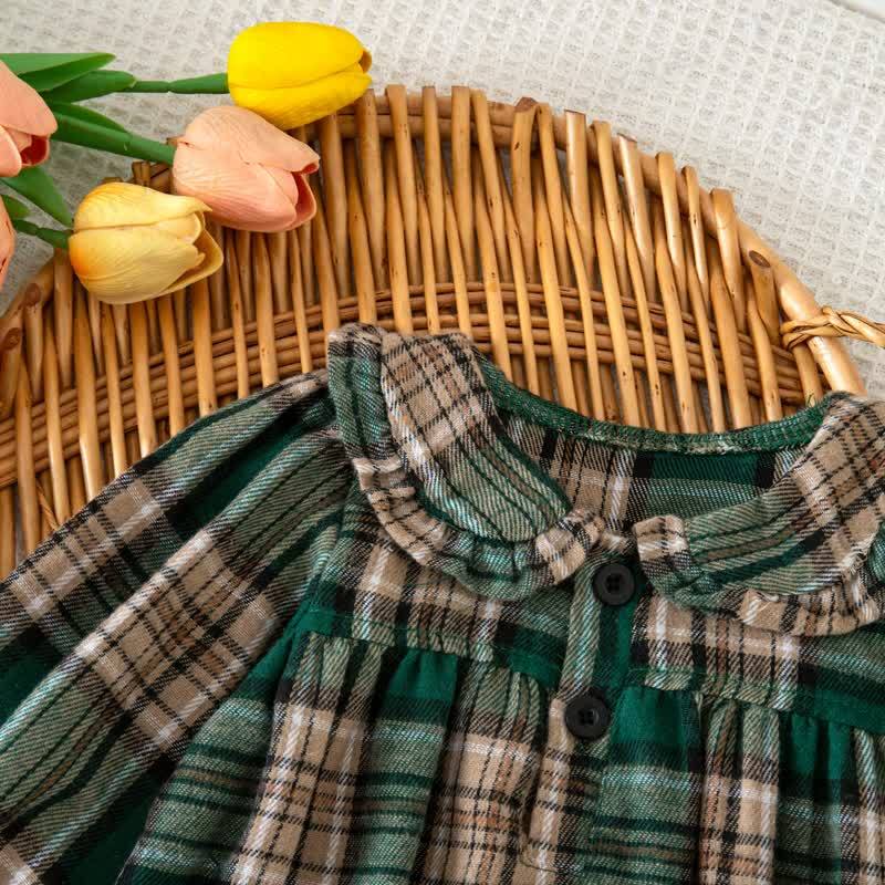 Baby Vintage Plaid Ruffle Collar Bodysuit - image 27