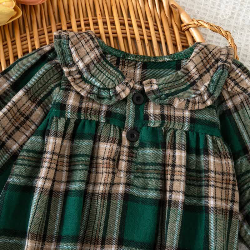 Baby Vintage Plaid Ruffle Collar Bodysuit - image 28