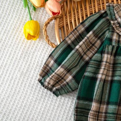 Baby Vintage Plaid Ruffle Collar Bodysuit - image 29