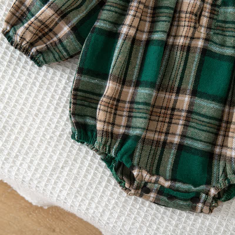 Baby Vintage Plaid Ruffle Collar Bodysuit - image 30