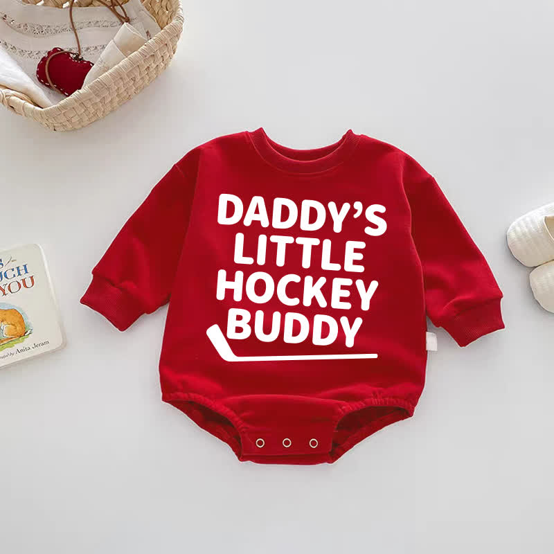 DADDY'S LITTLE HOCKEY BUDDY Baby Red Bodysuit - Red - 18-24M - image 1