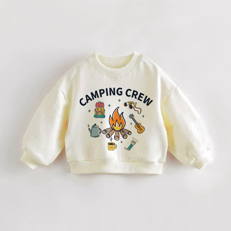 CAMPING CREW Baby Toddler Cream Sweatshirt - Cream - 3-5T - image 1