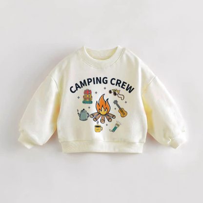 CAMPING CREW Baby Toddler Cream Sweatshirt - Cream - 3-5T - image 1