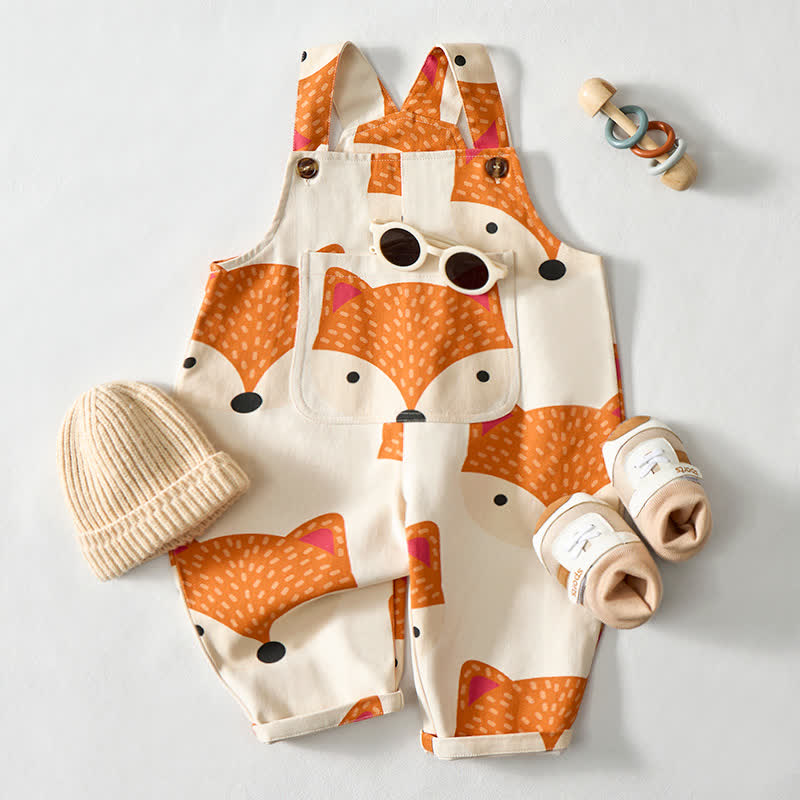 Baby Toddler Fox Print Overalls - image 2