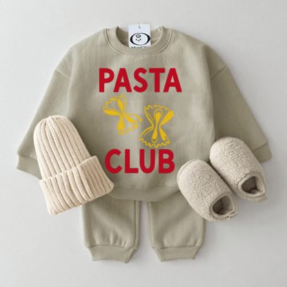 PASTA CLUB Baby Grey Green Sweatshirt 2-piece Set - Grey Green - 2-3T - image 1
