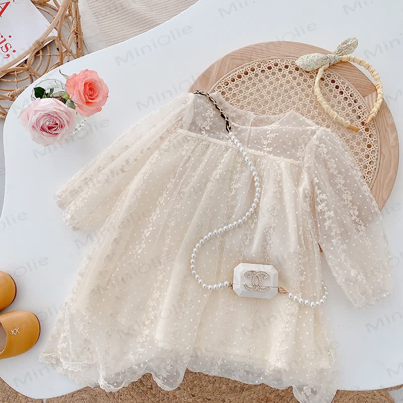 Toddler Girl Dot Tulle Princess Dress - image 2