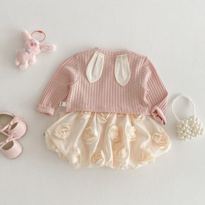 Baby Toddler Girl Rose Dress and Cardigan Outfit - image 4