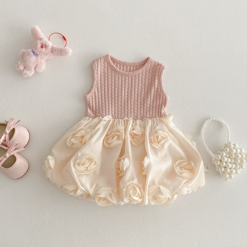 Baby Toddler Girl Rose Dress and Cardigan Outfit - Pink Dress - 4-5T - image 5