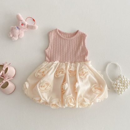 Baby Toddler Girl Rose Dress and Cardigan Outfit - Pink Dress - 4-5T - image 5
