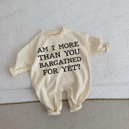 AM I MORE THAN YOUBARGAINED FOR YET? Baby Beige Romper - Beige - 2-3T - image 1