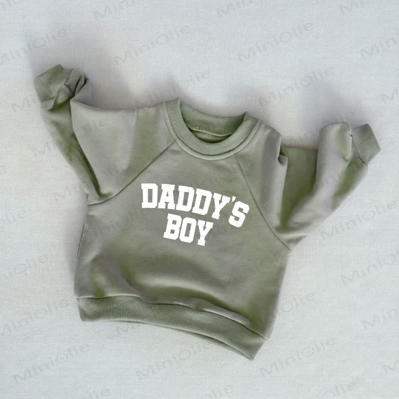 DADDY'S BOY Baby Toddler Grey Green Sweatshirt - Grey Green - 3-5T - image 1