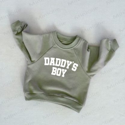 DADDY'S BOY Baby Toddler Grey Green Sweatshirt - Grey Green - 3-5T - image 1
