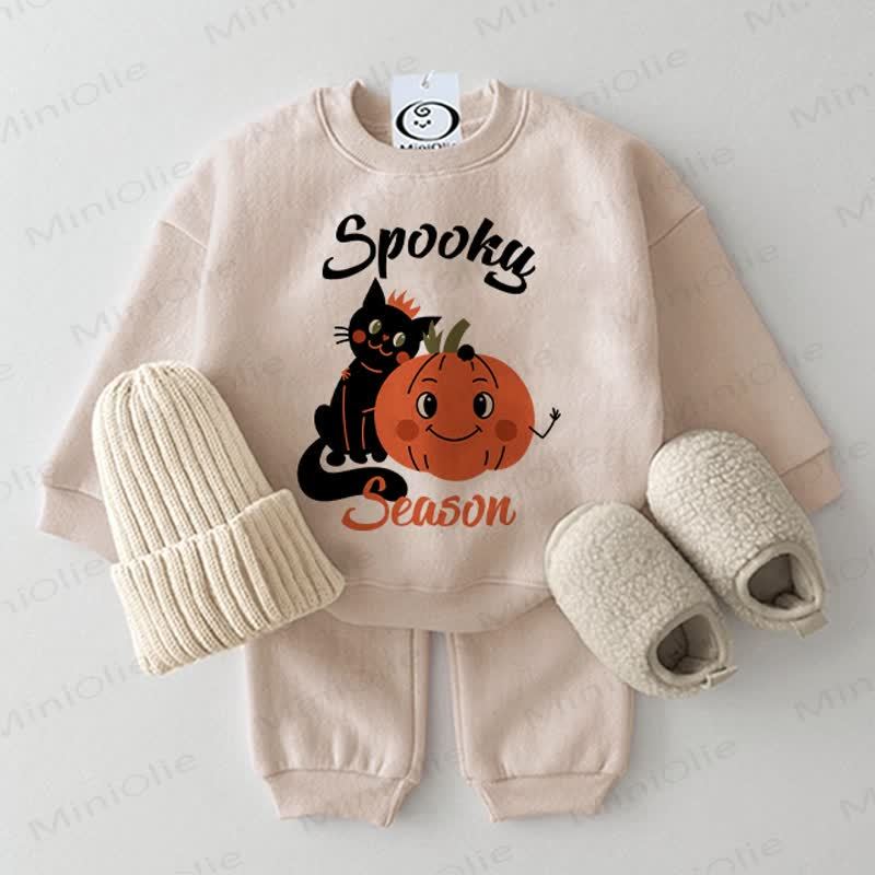 SPOOKY SEASON Baby Pumpkin 2-piece Beige Set - Beige - 2-3T - image 1