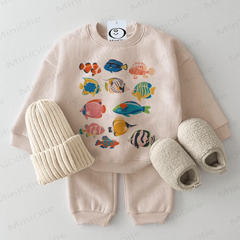 Baby Fish 2-piece Beige Set - Beige - 2-3T - image 1
