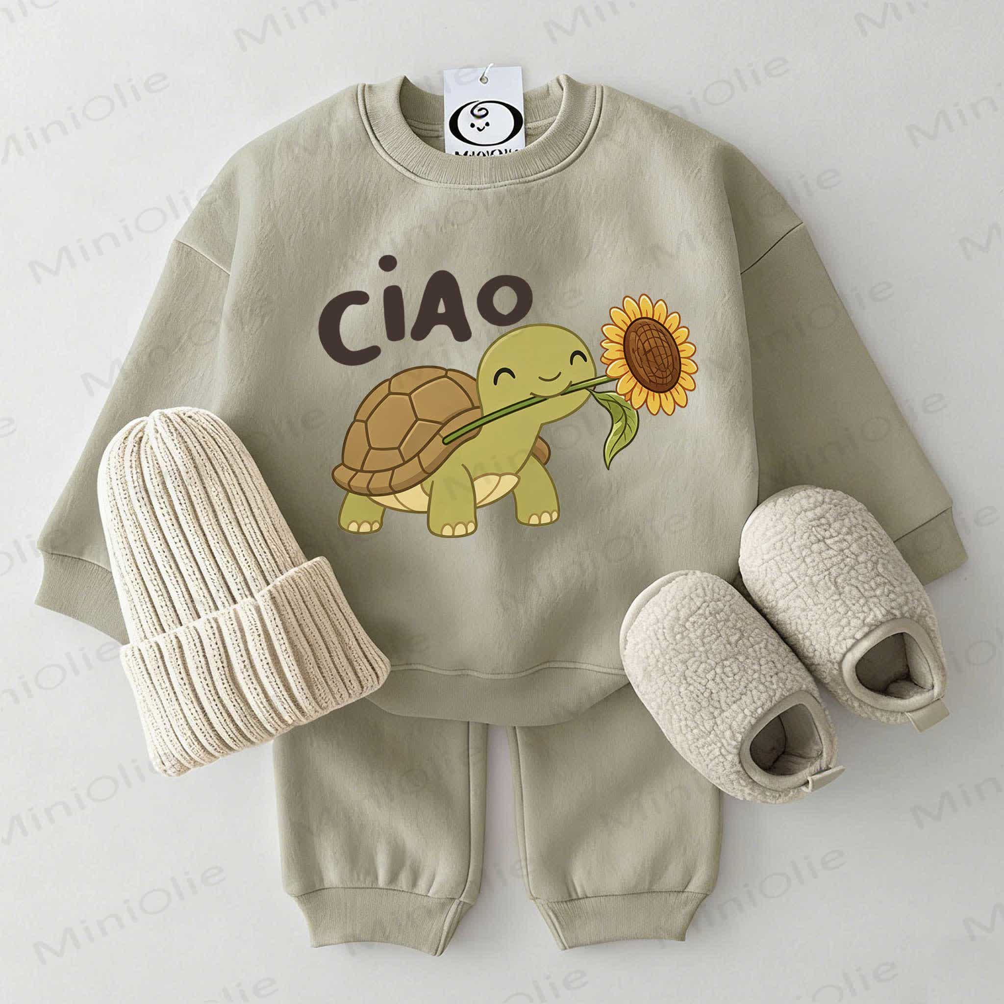 CIAO Baby Sweatshirt 2-piece Grey Green Set - Grey Green - 2-3T - image 1