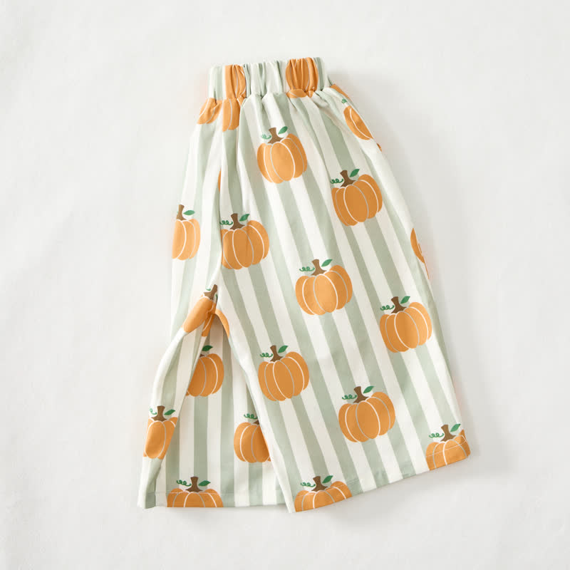 Baby Green Striped Pumpkin Print Pants - image 4