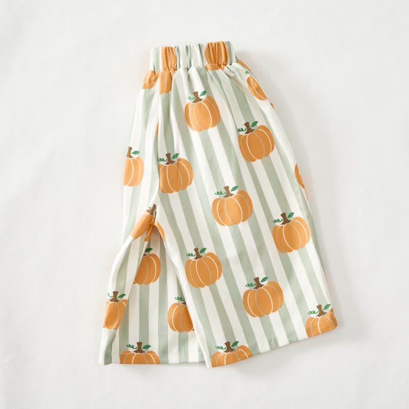 Baby Green Striped Pumpkin Print Pants - image 4