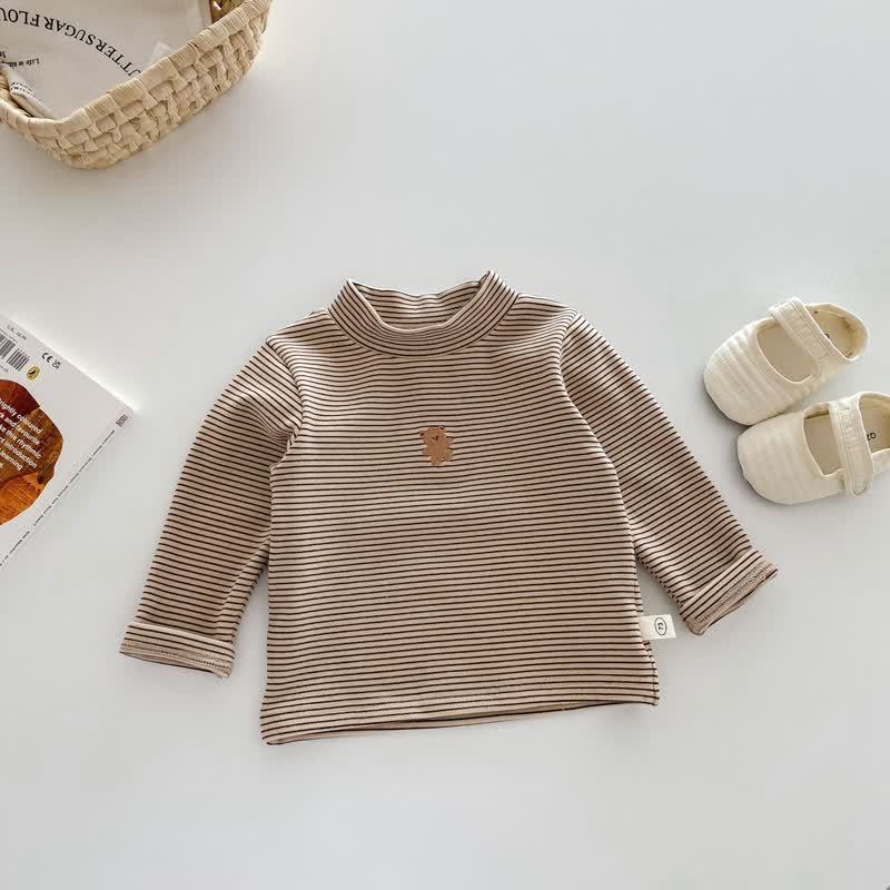 Baby Toddler Embroidered Top - Coffee Stripe - 4-5T - image 9