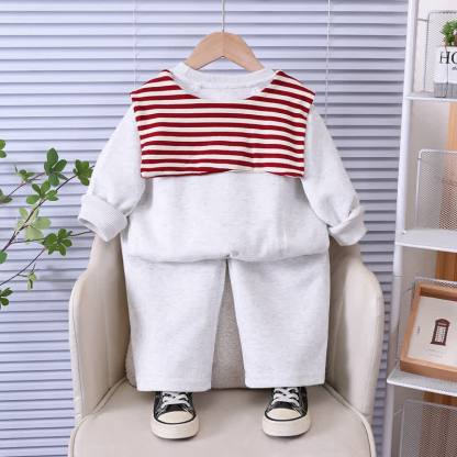 Toddler Striped Shawl Sweatshirt and Pants 2-piece Set - image 4