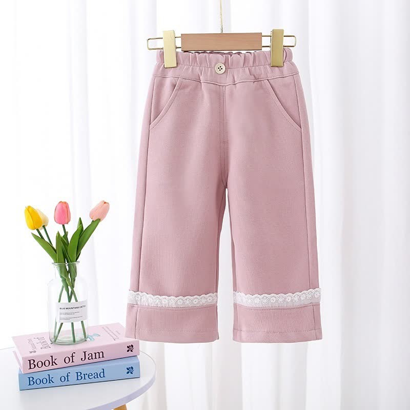 Toddler Baby Girl Straight Leg Pants - Pink - 6-7T - image 2