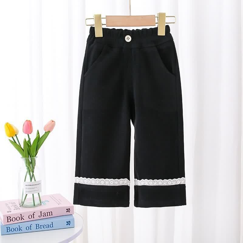 Toddler Baby Girl Straight Leg Pants - Black - 6-7T - image 4