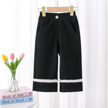 Toddler Baby Girl Straight Leg Pants - Black - 6-7T - image 4