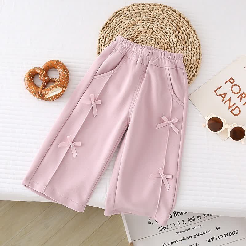 Toddler Baby Girl Straight Leg Pants - Pink Bow - 6-7T - image 5