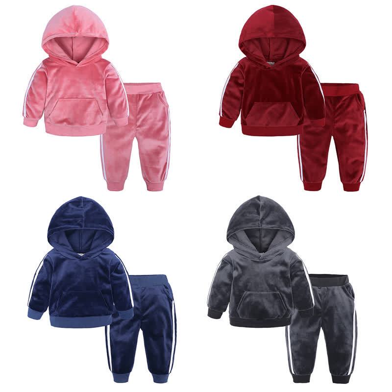 Toddler Velour Contrast Hoodie and Jogger 2-piece Set - image 1
