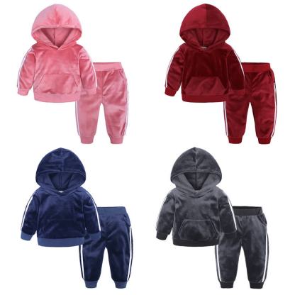 Toddler Velour Contrast Hoodie and Jogger 2-piece Set - image 1