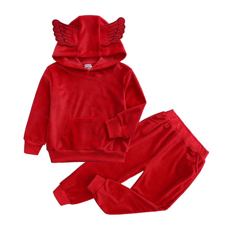 Toddler Velour Contrast Hoodie and Jogger 2-piece Set - Red Wing - 8-9T - image 16