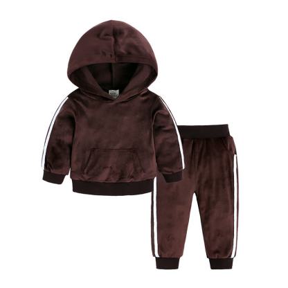 Toddler Velour Contrast Hoodie and Jogger 2-piece Set - Brown - 8-9T - image 21