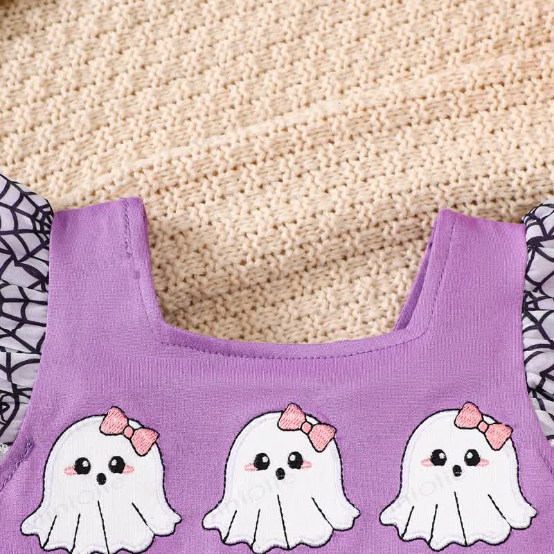 Baby Halloween Bow Flutter Sleeve Onesie - image 6