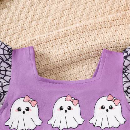 Baby Halloween Bow Flutter Sleeve Onesie - image 6