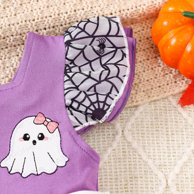 Baby Halloween Bow Flutter Sleeve Onesie - image 8