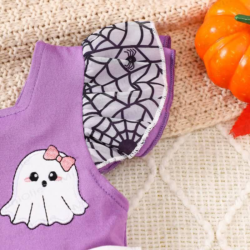 Baby Halloween Bow Flutter Sleeve Onesie - image 8