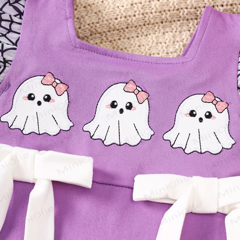 Baby Halloween Bow Flutter Sleeve Onesie - image 7
