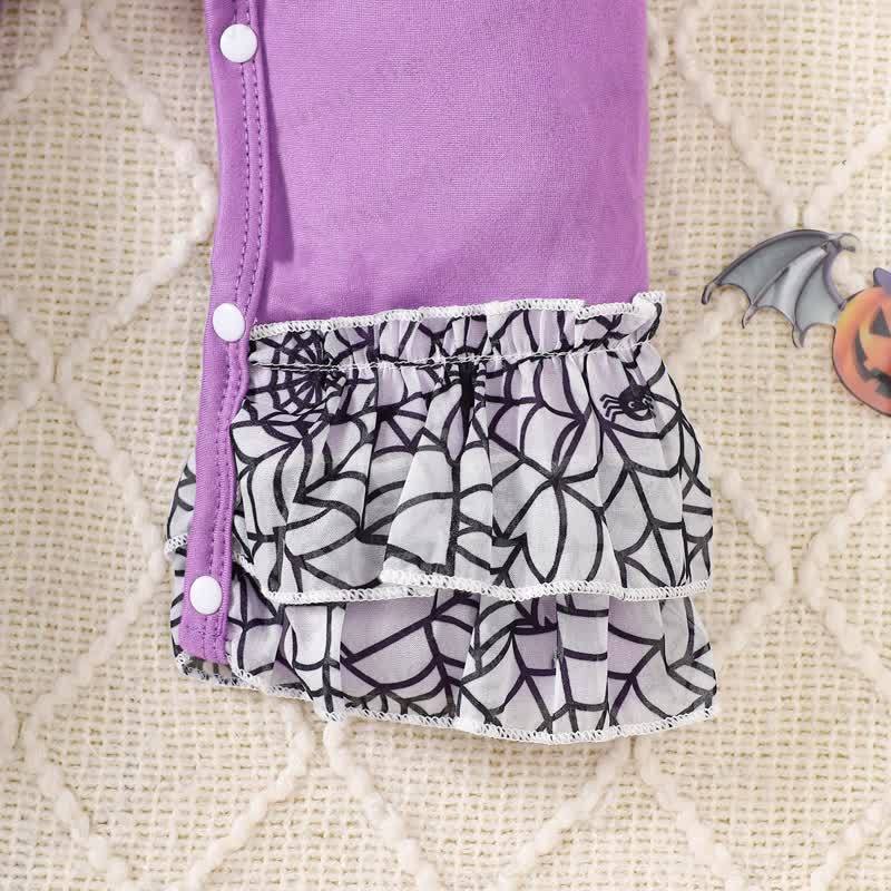 Baby Halloween Bow Flutter Sleeve Onesie - image 9